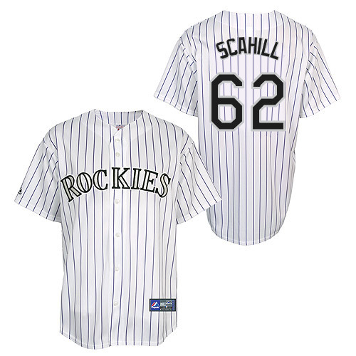 Rob Scahill #62 Youth Baseball Jersey-Colorado Rockies Authentic Home White Cool Base MLB Jersey
